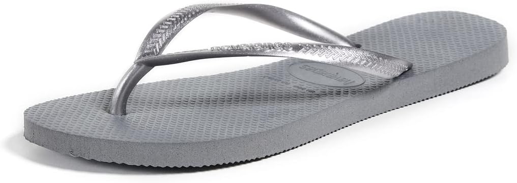 Women's Slim Flip Flops Sandals - Steel Grey, 7/8