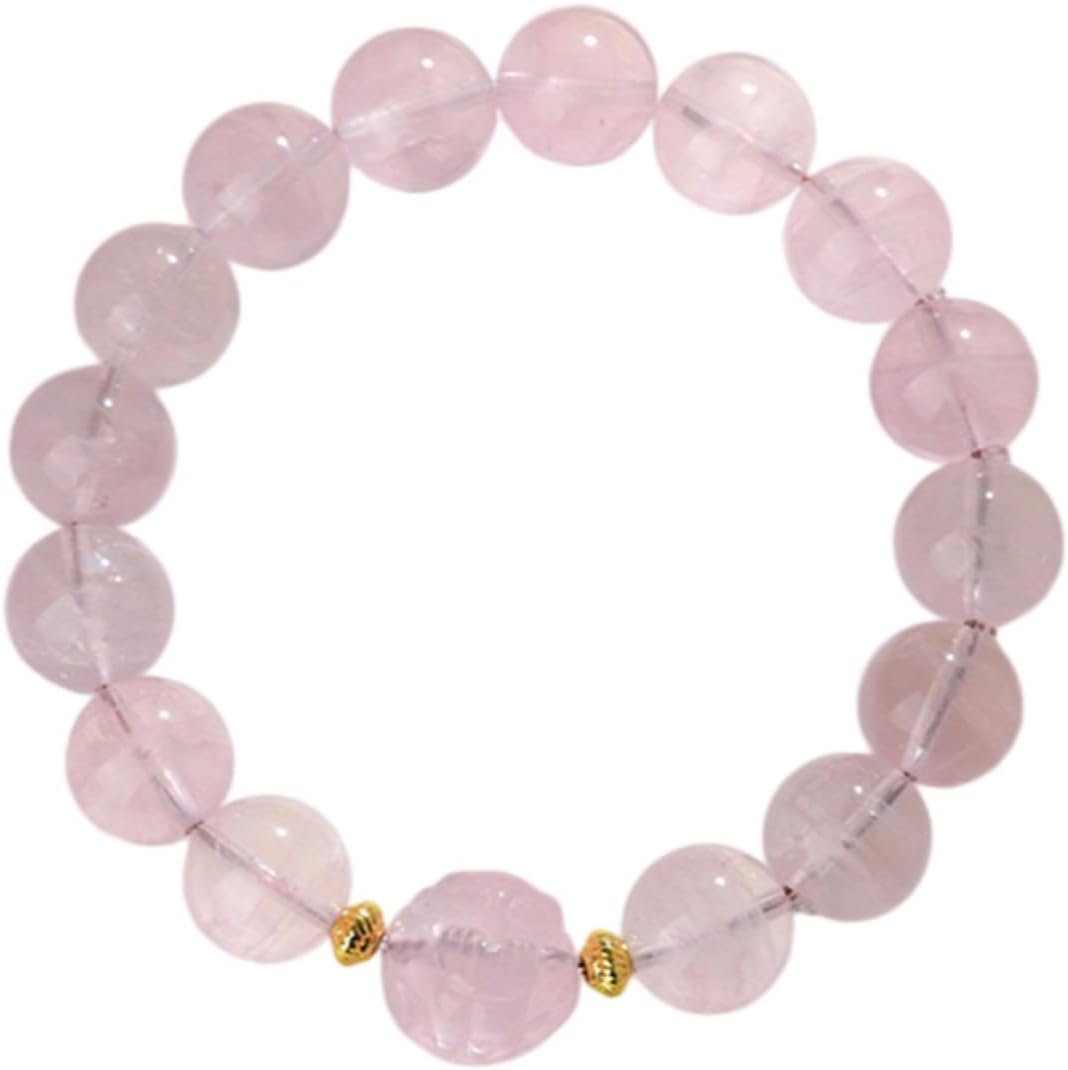 DorkTees (C744星光粉手链) 天然水晶星光粉水晶球 Fengshui Jade Bracelet Lucky Charm 手链清新甜美时尚女款手串