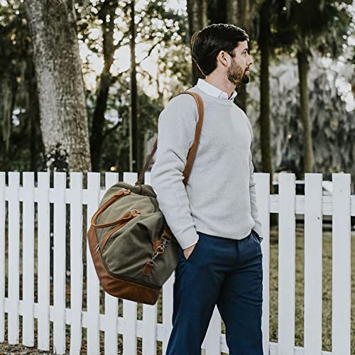 Newshows Weekender Bags For Men Canvas Travel Bag Carry On Overnight Duffle Bag With Toiletry Bag And Shoe Compartment #TOP2