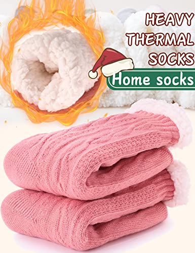 Image of EBMORE Women Slipper Fuzzy Socks Fluffy Cozy Cabin Warm Winter Soft Thick Comfy Fleece Non Slip Home Socks