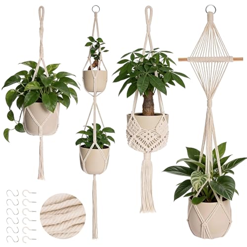 【Ampia applicazione】L'appendi vaso sospeso può essere utilizzato in giardini, balconi e stanze, per contenere vasi di fiori e arricchire la vostra casa con un tocco moderno e minimalista. Inoltre, rappresenta un regalo perfetto per gli amanti delle piante.