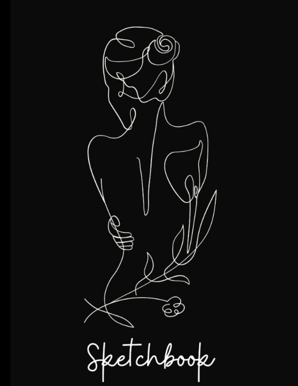 Aesthetic Woman's Back Sketchbook 8.5" x 11" - Ideal Gift for Drawing Artists and Art Enthusiasts