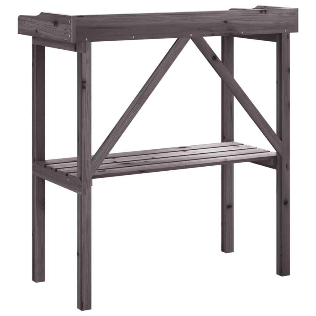 vidaXL Tavolo Piante Ripiano Grigio 78x38x,82,5cm Legno Massello Abete