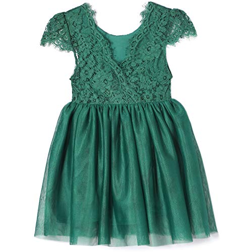 Niyage Toddler Girls Tulle Princess Party Dress Baby Elegant V-Back Lace Flower Girl Dresses2