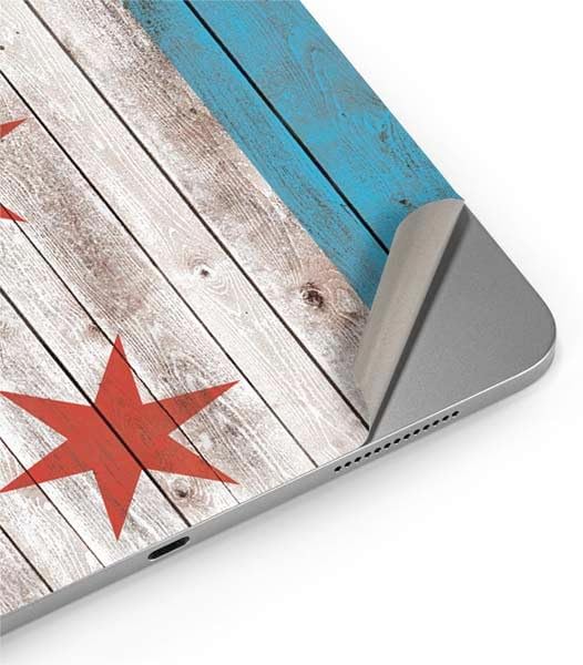 Skinit Decal Tablet Skin Compatible with iPad Air 11in (2024-2025) - Chicago Flag Dark Wood Design
