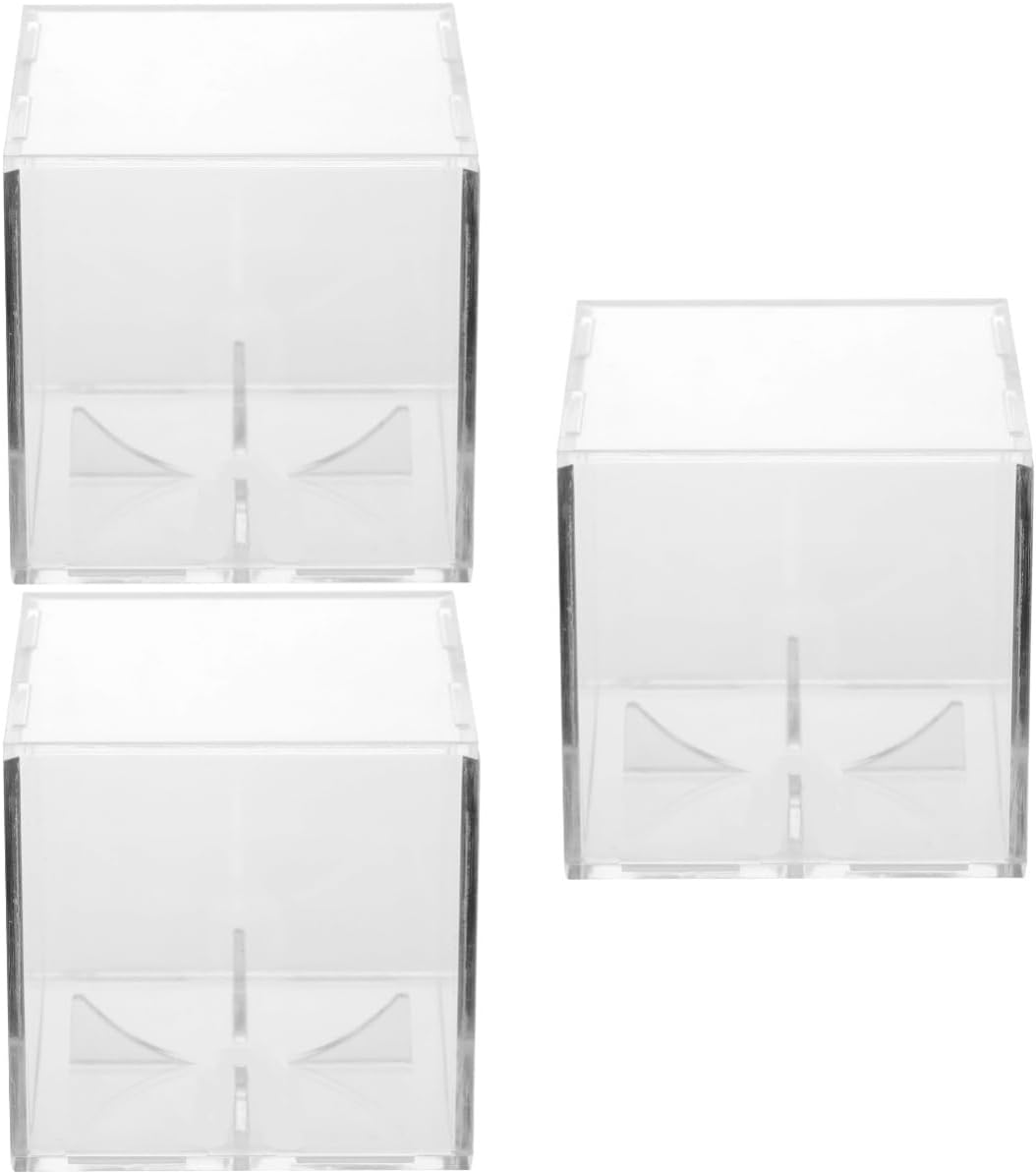 Happyyami 3pcs Tabletop Baseball Display Case Baseball Storage Box for Collectibles and Holder for Home and Store Use for Autographed Memorabilia