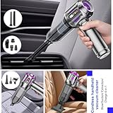 Car Vacuum Cleaner Cordless, 25000Pa Rechargeable Handheld Vacuum Cleaner Powerful with 2-in-1 Suction and Blower Function, Car Hoovers Cordless Powerful for Pet Hair, Home, Office, Kitchen - Image 3