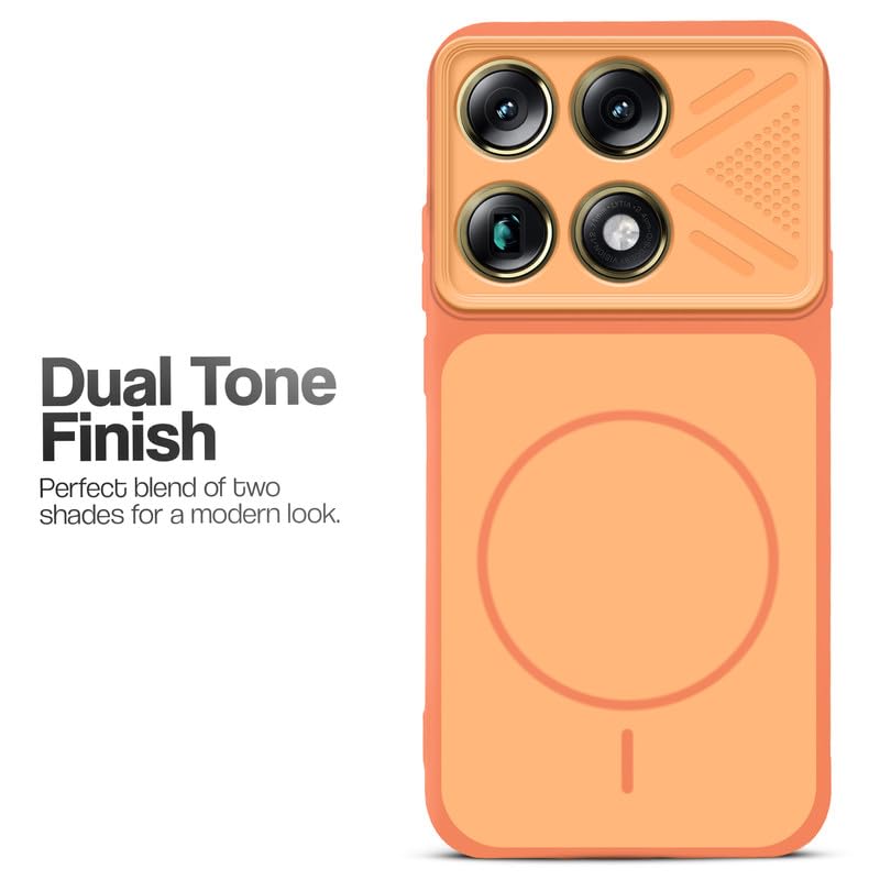 Image of Mr. Case Back Cover for Motorola Signature | Ring Design Protective Case with Camera Cut Protection | Anti Slip Grip | Shockproof Mobile Cover - Orange