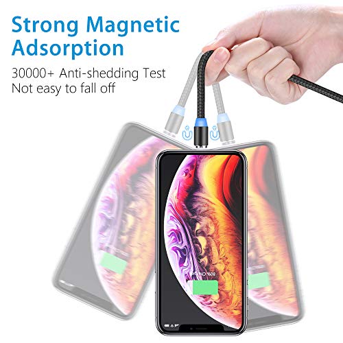 Terasako Magnetic Charging Cable 6-Pack [1Ft/3Ft/3Ft/6Ft/6Ft/10Ft], 3 In 1 Nylon Braided Magnetic Phone Charger, Compatible With Micro Usb, Type C, Iproduct And Most Devices #TOP3