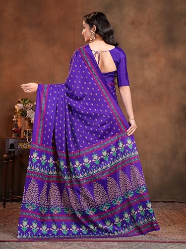 Image of Garden Vareli Floral Booti Print Crepe Saree With Unstitched Blouse Piece