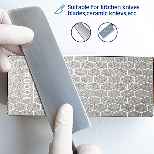 6 Pcs Diamond Sharpening Stone Honing Stone Lapping Plate Diamond Sharpening Plate Fine Coarse Diamond Stone For Kitchen Blade Blunt Edges Chisel, 5.9 X 2.48 Inch, 200, 400, 600, 800,1000, 1200 Grit #TOP1