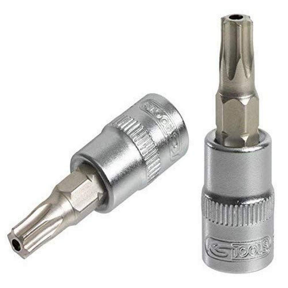 KS TOOLS 922.1494 ULTIMATETORX Screwdriver Socket, 1/4", L.37 mm - T20, Satin-finish Chrome
