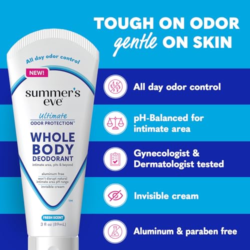 Image of Summer's Eve Whole Body Deodorant for Women, Fresh Scent, 3 Fl Oz