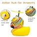 wonuu Rubber Duck Toy Car Ornaments Yellow Duck Car Dashboard Decorations with Propeller Helmet (S-Rainbow)