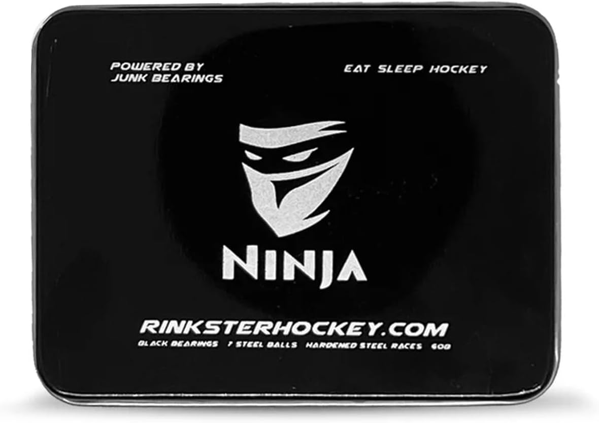 Rinkster Roller Hockey Bearings Ninja Set of 16 with TGM Speed Spacer Kit