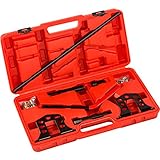 Ventilfederspanner Set inkl. Koffer, bestehend aus 1 Druckstange // 1 Einspritzdüsenadapter 24mm (16mm Druckluftanschluss) // 1 Spanner // 1 Zündkerzenadapter 16mm (16mm Druckluftanschluss) // 1 Druckstück (22mm Außendurchmesser) // 2 Befestigungsstücke