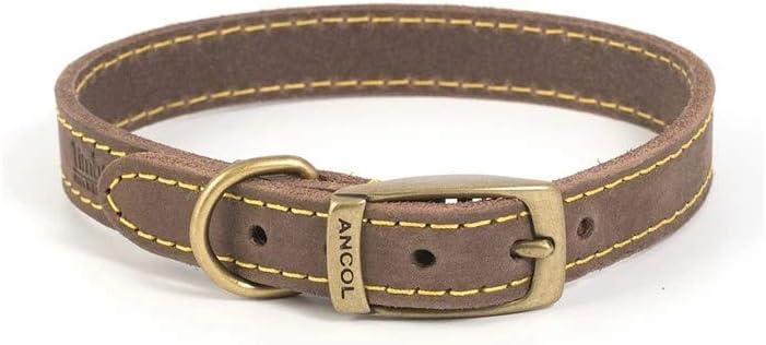 Ancol Timberwolf Leather Collar Sable 36-46 cm M