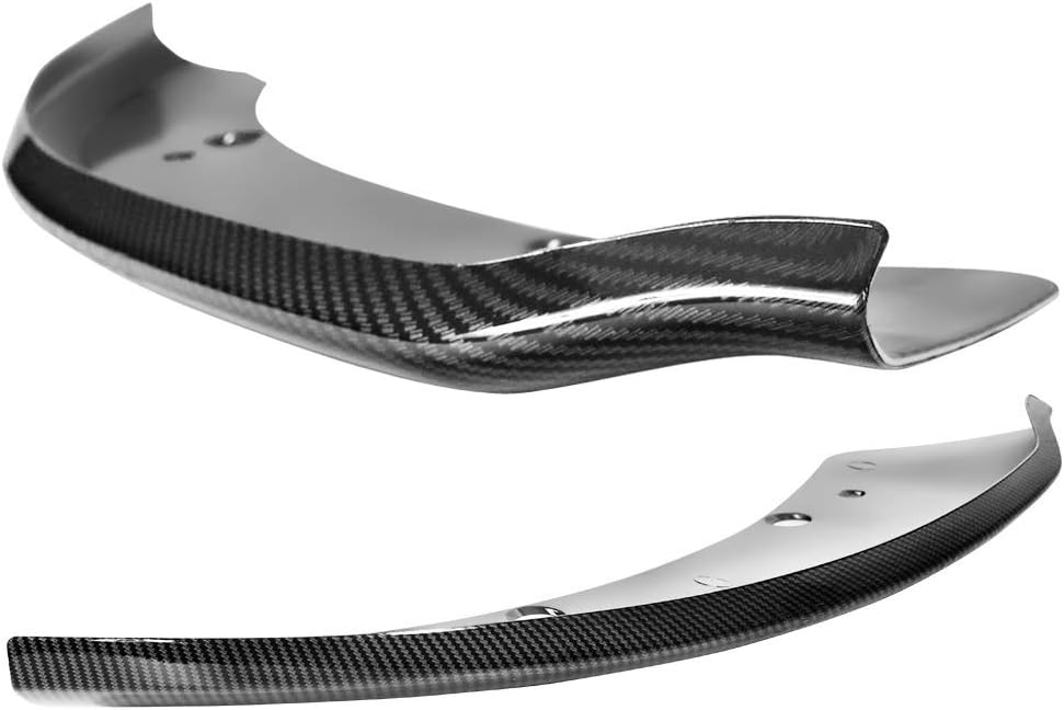 IKON MOTORSPORTS, Front Bumper Lip Protector Compatible with 2015-2023 Dodge Charger Scat Pack SRT, Carbon Fiber Print Air Chin Dam Lower Lip Guard Protector Left Right Side Pair