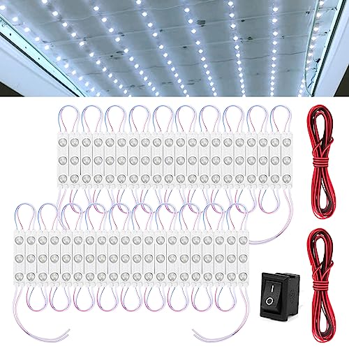 ATPWONZ Van LED Interior Light,12V LED Car Interior Light,12V Led Strip Light,120 LED Van Interior Lights for Van RV Truck Boats Caravans Trailers Lorries Cargo Transit Bus Copper,White