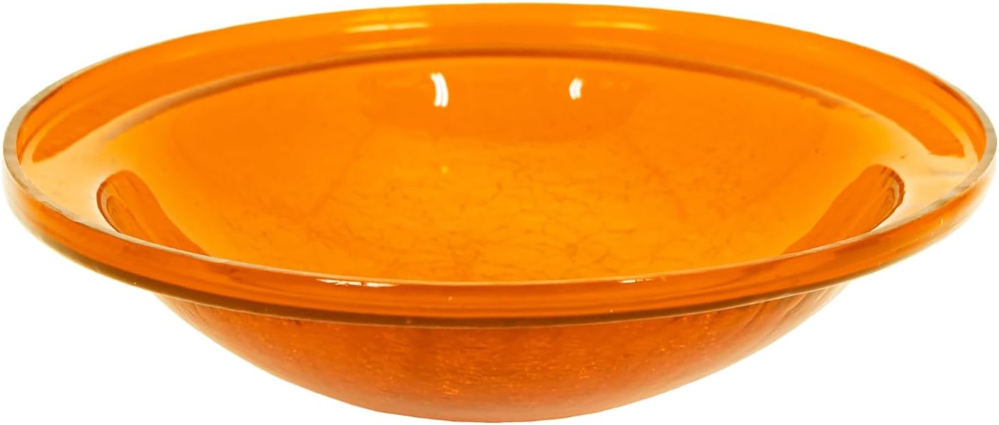 12" Crackle Glass Bowl - Mandarin