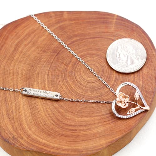 Collar de flor de rosa para el día de la madre con tres grabados 6