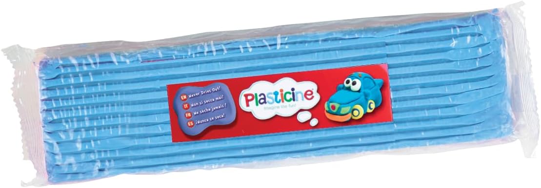 Flair Plasticine One Colour Slab 400g - Light Blue, Modelling Compound for Professional Animators and Model Makers, Never Dries Out, Make Sculptures, Models and Stop-Motion Animations