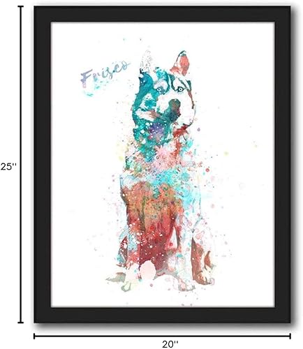 Vista 114 de Regalo personalizado para perros y amantes de los perros. Estilo acuarela. (lienzo enmarcado de 20 x 25 pulgadas, Golden Retriever)