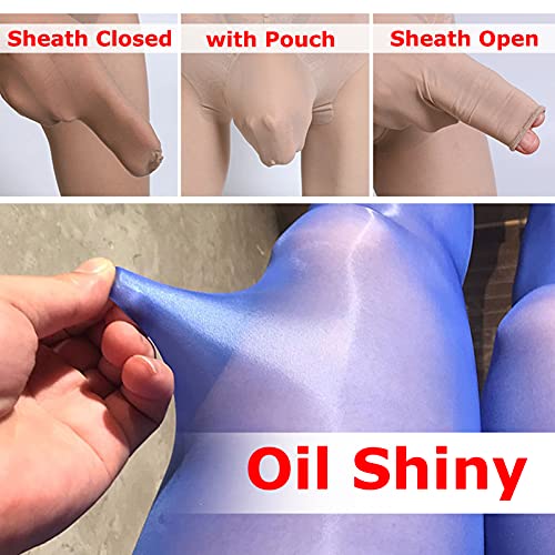 Men's Sexy 8D Oil Nylon Sheer Pantyhose High Elastic Shiny Glossy Stockigs Shaping Tights2