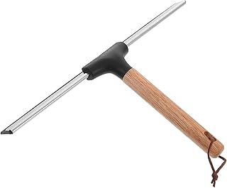 ibasenice Glass Squeegee with Wooden Handle 12-inch Shower Window Cleaner Tool Silicone Blade for Bathroom and Car Window Cleaning
