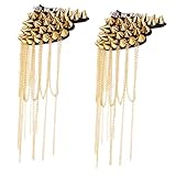 Holibanna 2個タッセル付きパンク風ショルダーエポレット 金属製服飾アクセサリー コスチューム用男女兼用 衣装デコレーション イベント パーティー適用