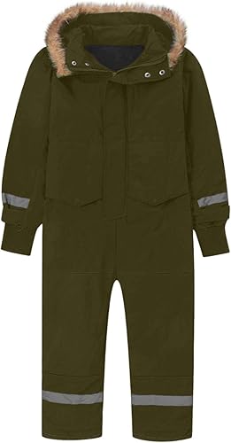 Miniatura 3 de Traje de nieve para niños, traje de esquí de una pieza de invierno, traje de nieve para niñas y niños, resistente al viento, con aislamiento de