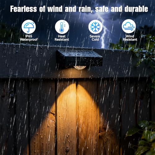 ZSYIQIXI Solar Fence Lights Outdoor, 3 Color Temp, IP65 Waterproof by ZSYIQIXI - Used condition - Image 3