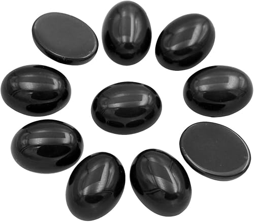 Miniatura 1 de Cabujones ovalados de piedra preciosa natural con parte trasera plana para hacer joyas, bricolaje con forma ovalada, 10 unidades