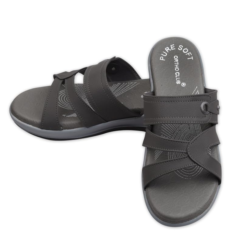 Image of ORTHO CLUB Women Orthopedic Comfort Slippers | Soft Cushioned Footbed | Anti-Slip Sole | Lightweight Daily Wear Sandals for Home & Outdoor Use