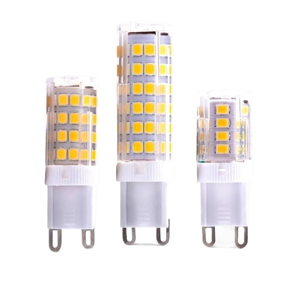 1fortunate Lights, Paquete de 20, Bombilla LED de maíz de cerámica AC220V G9 3W/5W/7W luz Frontal de Espejo luz de Pared Fuente de luz de Cristal(Cool White,7W)