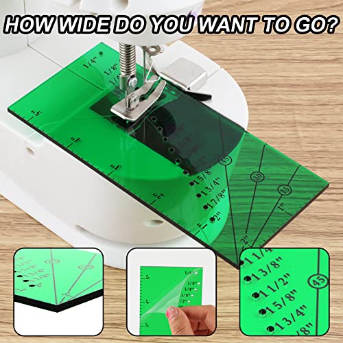 image for RAPUDA Adjustable Magnetic Seam Guide Ruler, 4-Piece Sewing Machine Ac