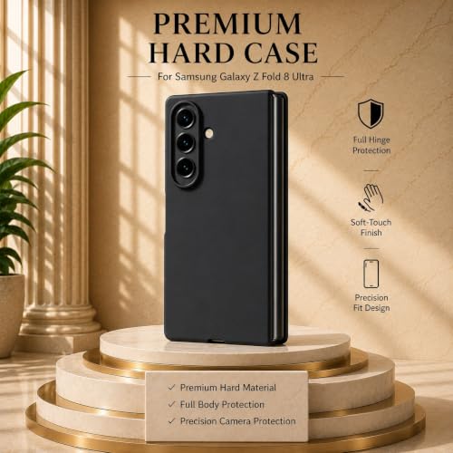 Image of amazon basics Slim Matte Hard PC Back Cover Case for Samsung Galaxy Z FOLD 8 Ultra with Integrated Hinge Protection and Smooth Anti-Fingerprint Finish (Midnight Black)