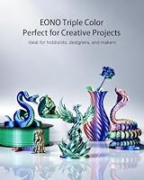 EONO PLA Silk Dreifarbiges PLA Filament 1,75 mm für 3D Drucker Coextrusions PLA Filament 1 kg (2,2 lbs) Mehrfarbiges PLA 3D Drucker Filament, Silk PLA Blau/Grün/Gold – Ansicht 5