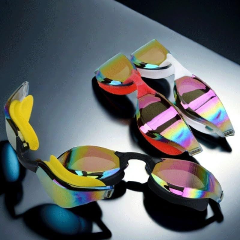 Silicone Color Coating Swimming Goggles Adult Waterproof Anti-fog Swim Glasses