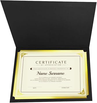 SUNEE 50 Sheets Certificate Papers - Blank Gold Foil Border, Letter Size 8.5x11 for Diploma, Certificates, Participation Awards, Document Cardstock Paper and Inkjet Printer Friendly