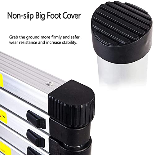 Telescoping Ladder 12.5 Ft, Archom Aluminum Telescopic Ladder, Multi-Purpose Extend Ladder, Portable Lightweight Ladder For Easy To Use And Store, Sturdy & Durable With En131 Certified, 330Lbs Load #TOP3