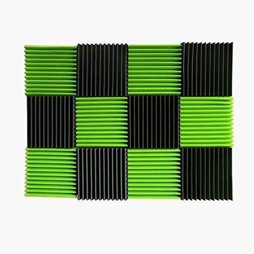12 Pack Wedge Foam Green Charcoal 1 Inch x 12" W x12" L Acoustic Foam Panels Recording Studio Foam