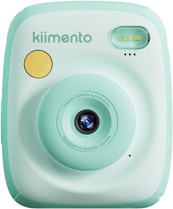 kiimento Instant Print Digital Camera, Ink-Free Thermal Printing with 4 Color-Themed Paper Options, 2.4” HD Screen, Selfie Lens, 48MP Photo, 1080p Video, 32GB Memory Card – Model P2 (Sky Blue)