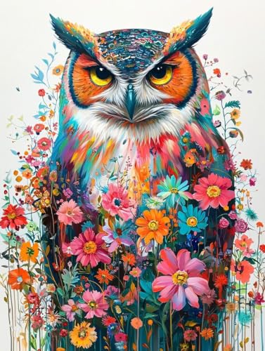Hyupuanj Animal hibou Diamond Painting Adulte 100x130cm u-227