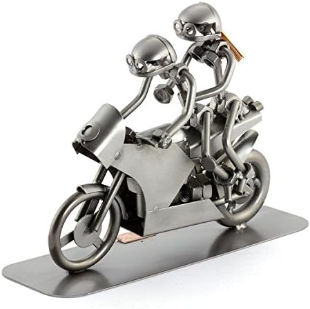 Steelman24 I Nuts and bolts sculpture RACING MOTORBIKE DUO I Handmade ornaments I Made in Germany I I Metal figurine