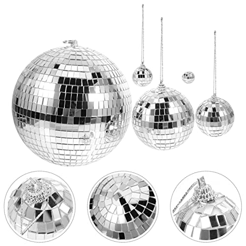 Jojofuny - 5 bolas espejadas colgantes reflectantes para bodas y eventos, diseño en vidrio miniatura 2