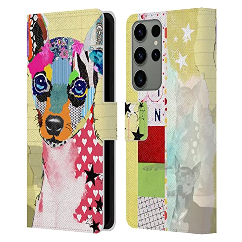 Étui cuir Michel Keck Mini Pinscher pour Samsung S23 Ultra imprimé