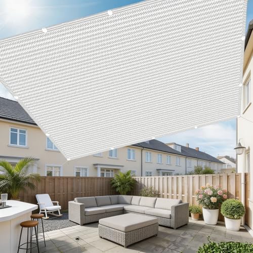 Voile d'ombrage rectangulaire respirant blanc pour bloquer la chaleur du soleil