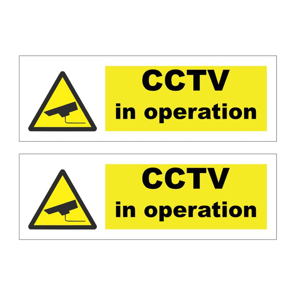 Haobase 2 Pcs Security Notice, CCTV In Operation Sign - Self Adhesive Vinyl Sticker (15 cm x 5 cm)