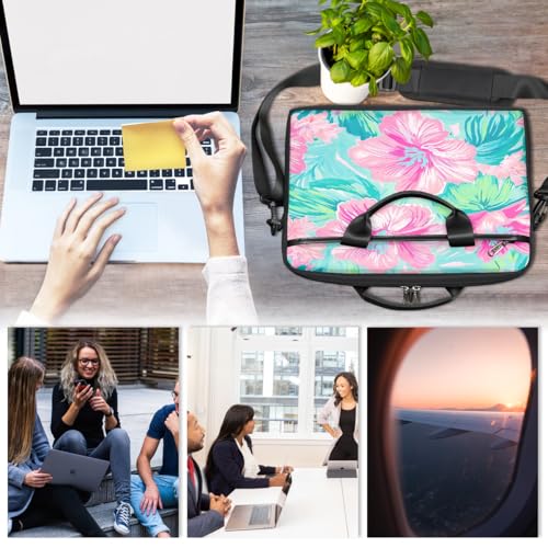 Bolso para portátil flor hibisco 15 pulgadas slim miniatura 6